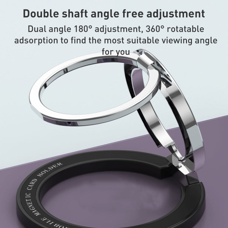 Car Magnetic Dual Axis Ring Phone Holder(Frosted Purple)