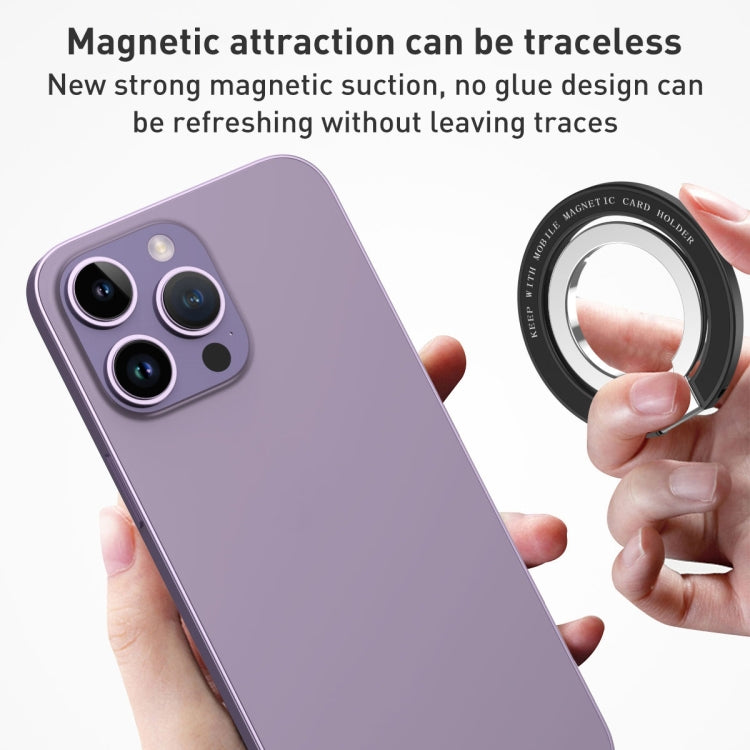 Car Magnetic Dual Axis Ring Phone Holder(Frosted Purple)