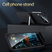 For Samsung Galaxy Z Flip4 SULADA Invisible Bracket Leather Back Cover Phone Case(Dark Green)