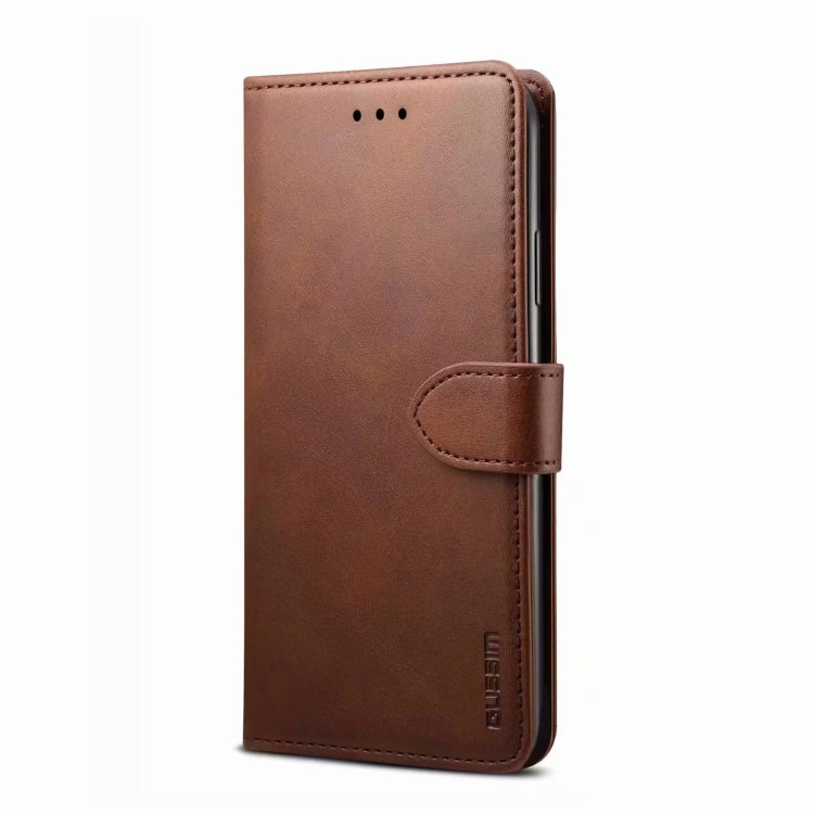 For Huawei Y9 Prime (2019) GUSSIM Business Style Horizontal Flip Leather Case with Holder & Card Slots & Wallet(Brown)