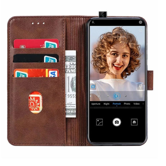 For Huawei Y9 Prime (2019) GUSSIM Business Style Horizontal Flip Leather Case with Holder & Card Slots & Wallet(Brown)