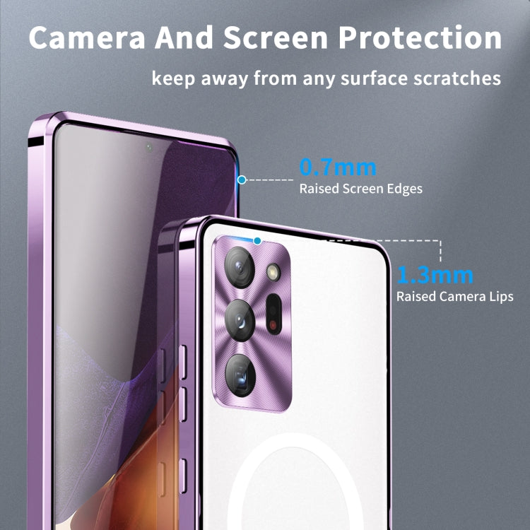 For Samsung Galaxy Note20 Ultra MagSafe Frosted Metal Phone Case(Purple)