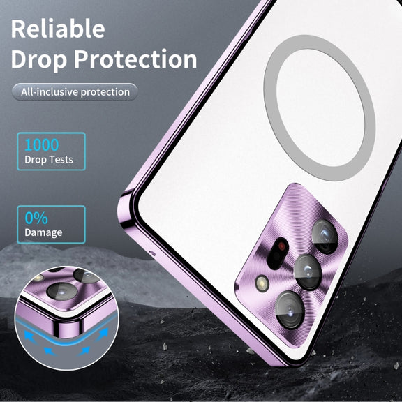 For Samsung Galaxy Note20 Ultra MagSafe Frosted Metal Phone Case(Purple)