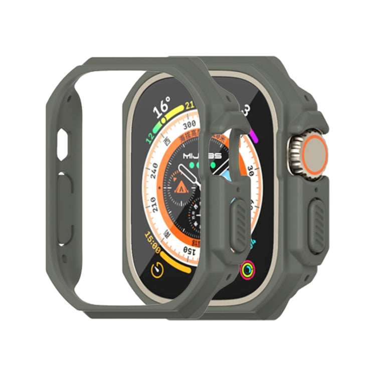 For Apple Watch Ultra 49mm Mijobs Ultra-thin Bezel PC Watch Case(khaki Green) - Watch Cases by MIJOBS