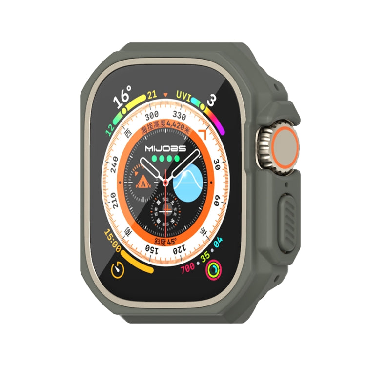 For Apple Watch Ultra 49mm Mijobs Ultra-thin Bezel PC Watch Case(khaki Green) - Watch Cases by MIJOBS