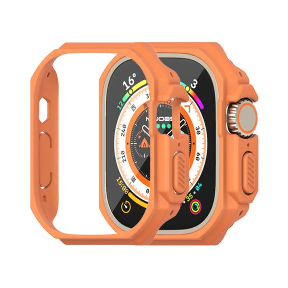 For Apple Watch Ultra 49mm Mijobs Ultra-thin Bezel PC Watch Case(Orange) - Watch Cases by MIJOBS