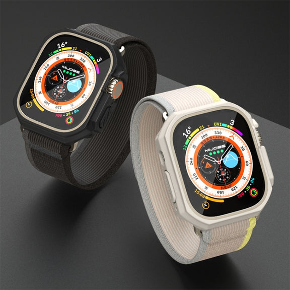 For Apple Watch Ultra 49mm Mijobs Ultra-thin Bezel PC Watch Case(khaki Green) - Watch Cases by MIJOBS