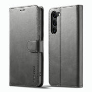 For Samsung Galaxy S23 5G LC.IMEEKE Calf Texture Horizontal Flip Leather Phone Case(Grey)