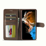 For Samsung Galaxy S23+ 5G LC.IMEEKE Calf Texture Horizontal Flip Leather Phone Case(Coffee)