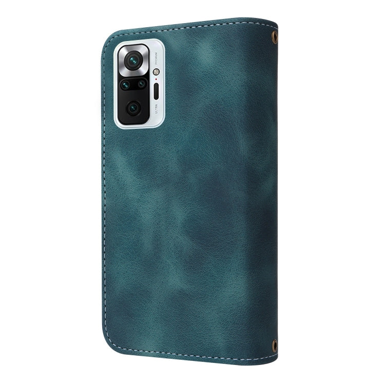 For Xiaomi Redmi Note 10 Pro 4G Multifunctional Card Slot Zipper Wallet Leather Phone Case(Blue)