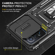 For Xiaomi 11T Armor PC + TPU Camera Shield Phone Case(Black)