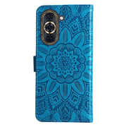 For Huawei nova 10 Embossed Sunflower Leather Phone Case(Blue)