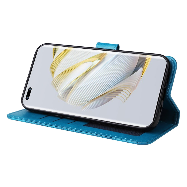 For Huawei nova 10 Embossed Sunflower Leather Phone Case(Blue)