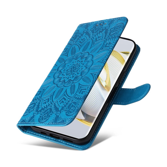 For Huawei nova 10 Embossed Sunflower Leather Phone Case(Blue)