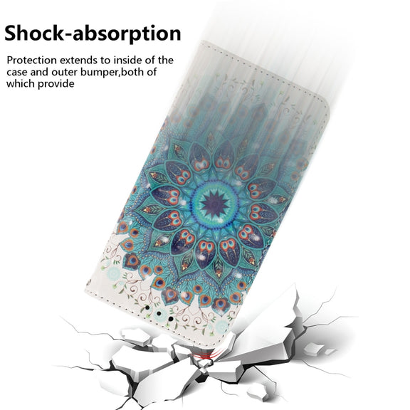 For Huawei nova Y70 Plus 3D Colored Pattern Flip Leather Phone Case(Peacock Wreath)