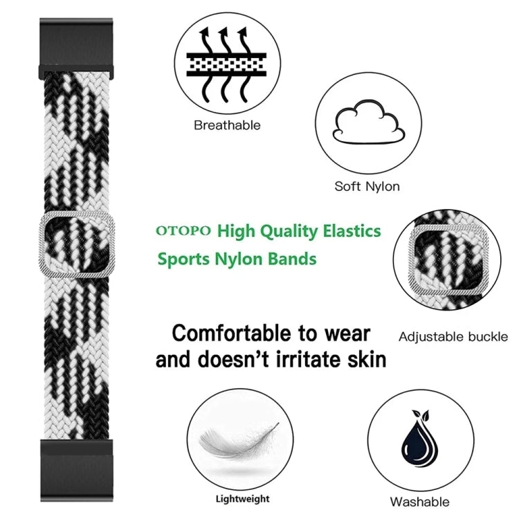 Compatible with Garmin Fenix 7X Adjustable Nylon Braided Elasticity Watch Band(Colorful Denim)