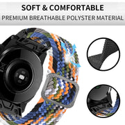 Compatible with Garmin Fenix 7X Adjustable Nylon Braided Elasticity Watch Band(Colorful Denim)