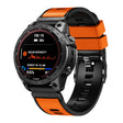 Compatible with Garmin Fenix 7X 26mm Plain Weave Two-Color Quick Release Silicone Watch Band(Orange Black) - free shipping - PMC TechLife - Order now!