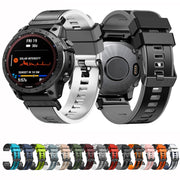 Compatible with Garmin Fenix 7X 26mm Plain Weave Two-Color Quick Release Silicone Watch Band(Orange Black)