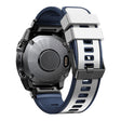 Compatible with Garmin Fenix 7 22mm Plain Weave Two-Color Quick Release Silicone Watch Band(White Blue) - free shipping - PMC TechLife - Order now!