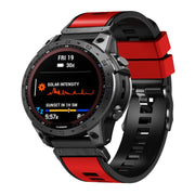 Compatible with Garmin Fenix 7 22mm Plain Weave Two-Color Quick Release Silicone Watch Band(Red)
