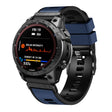 Compatible with Garmin Fenix 7 22mm Plain Weave Two-Color Quick Release Silicone Watch Band(Dark Blue) - free shipping - PMC TechLife - Order now!
