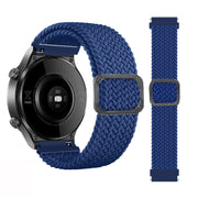 Compatible with Garmin Fenix 7 Adjustable Nylon Braided Elasticity Watch Band(Blue)