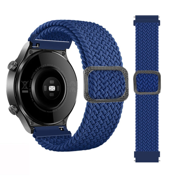 Compatible with Garmin Fenix 7 Adjustable Nylon Braided Elasticity Watch Band(Blue)