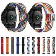Compatible with Garmin Fenix 7 Adjustable Nylon Braided Elasticity Watch Band(Blue)