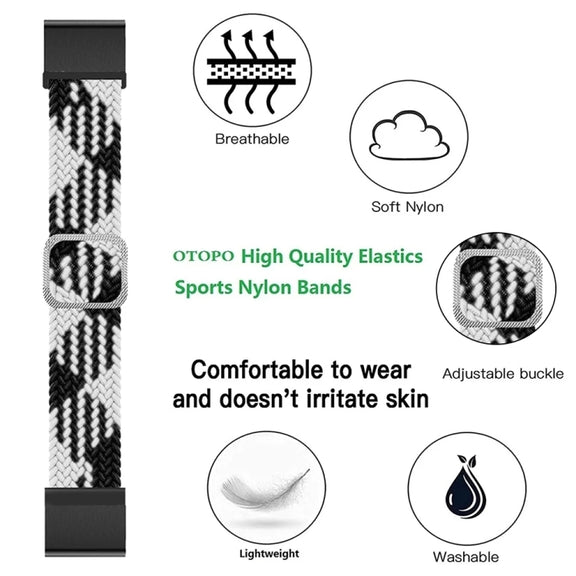 Compatible with Garmin Fenix 7 Adjustable Nylon Braided Elasticity Watch Band(Red)