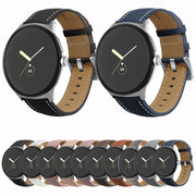 For Google Pixel Watch Pointed Tail Stitching Genuine Leather Watch Band(Blue)