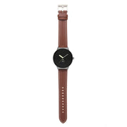 For Google Pixel Watch Grooved Genuine Leather Watch Band(Brown)