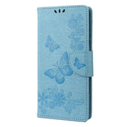 For Samsung Galaxy A54 5G Butterfly Embossed Horizontal Flip Leather Phone Case(Blue)