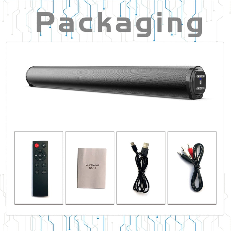 BS-10 Bluetooth 5.0 Speaker TV Soundbar with Remote Control(Black)