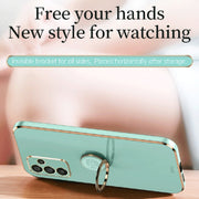 For Samsung Galaxy A14 5G XINLI Straight Edge 6D Electroplate TPU Phone Case with Ring Holder(Mint Green)