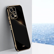 For Xiaomi Redmi Note 12 Pro+ China XINLI Straight Edge 6D Electroplate TPU Phone Case(Black)