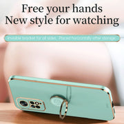 For Xiaomi Redmi Note 11 Pro 4G/5G Foreign XINLI Straight Edge 6D Electroplate TPU Phone Case with Ring Holder(Celestial Blue)