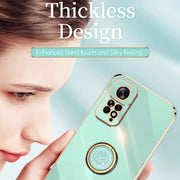 For Xiaomi Redmi Note 11 Pro 4G/5G Foreign XINLI Straight Edge 6D Electroplate TPU Phone Case with Ring Holder(Celestial Blue)