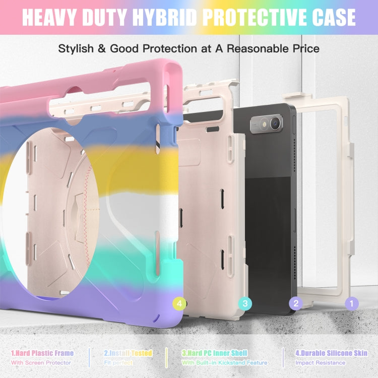 For Lenovo Tab P11 Pro Gen 2 Silicone + PC Protective Tablet Case(Colorful Pink)
