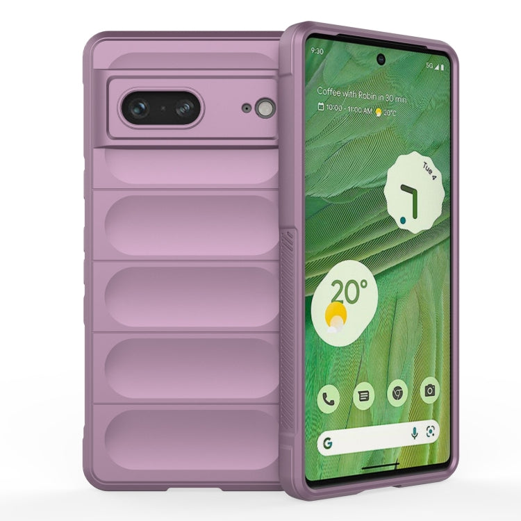 For Google Pixel 7 Magic Shield TPU + Flannel Phone Case(Purple)