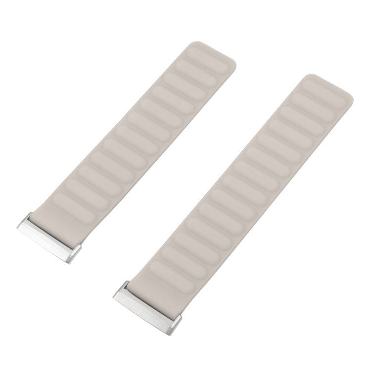 For Fitbit Versa 4 / 3 / Sense 2 20mm Silicone Magnetic Watch Band(Khaki)
