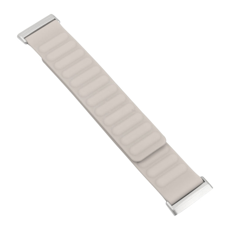 For Fitbit Versa 4 / 3 / Sense 2 20mm Silicone Magnetic Watch Band(Khaki)