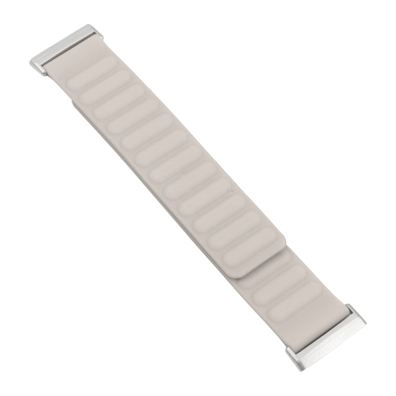 For Fitbit Versa 4 / 3 / Sense 2 20mm Silicone Magnetic Watch Band(Khaki)