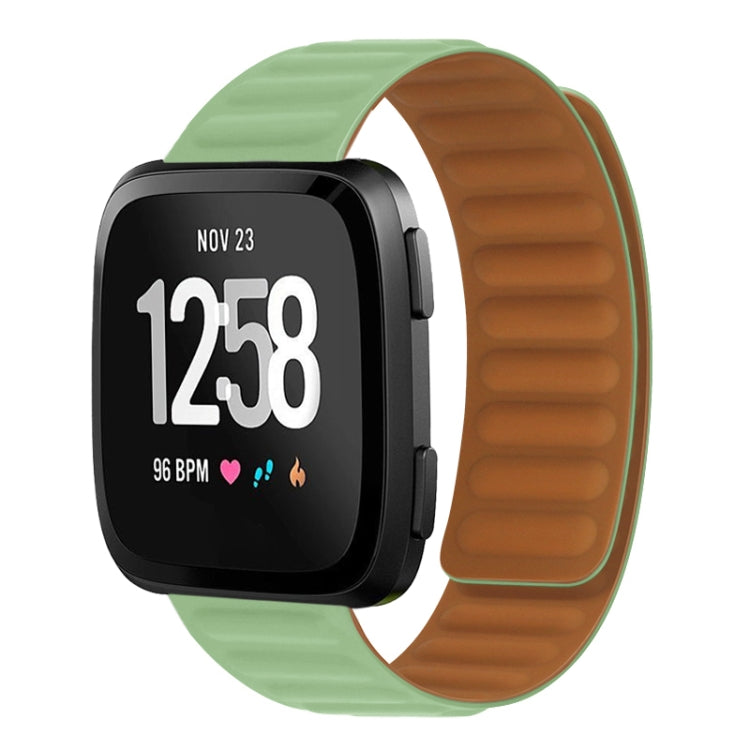 For Fitbit Versa 4 / 3 / Sense 2 20mm Silicone Magnetic Watch Band(Pine Flower Green)