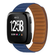 For Fitbit Versa 4 / 3 / Sense 2 20mm Silicone Magnetic Watch Band(Dark Blue)