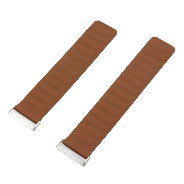 For Fitbit Versa 4 / 3 / Sense 2 20mm Silicone Magnetic Watch Band(Brown)