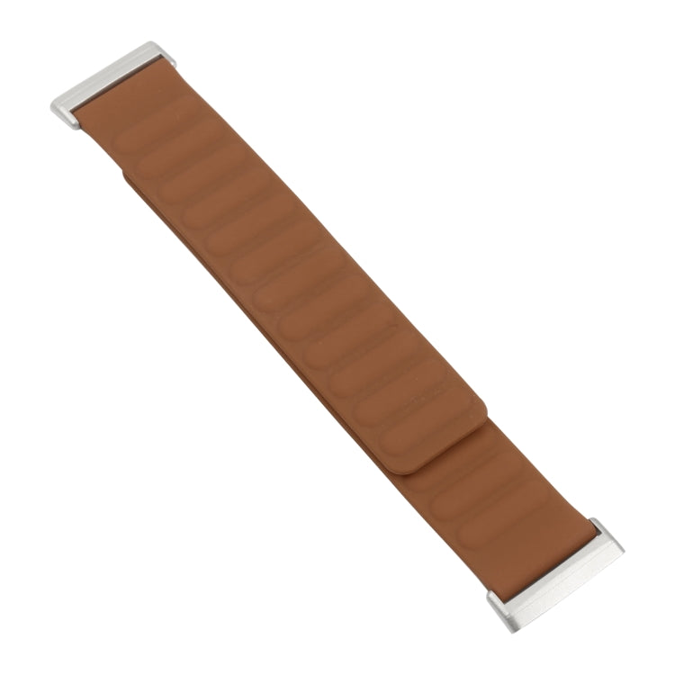 For Fitbit Versa 4 / 3 / Sense 2 20mm Silicone Magnetic Watch Band(Brown)