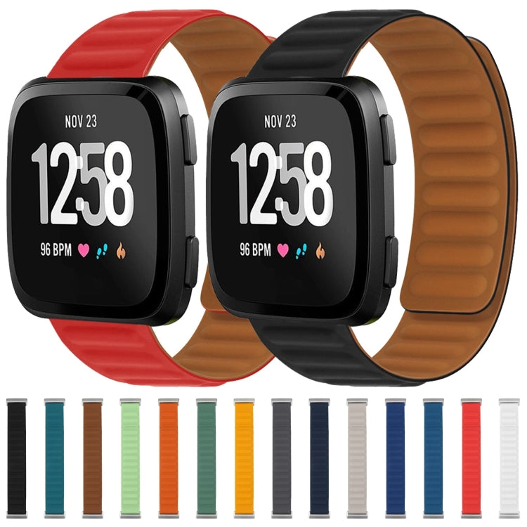 For Fitbit Versa 4 / 3 / Sense 2 20mm Silicone Magnetic Watch Band(Brown)