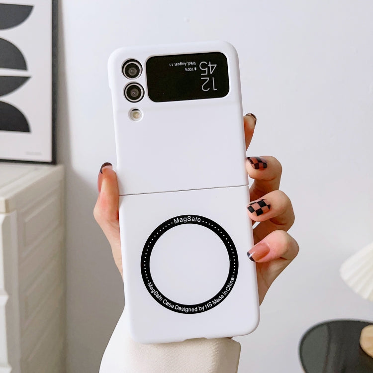 For Samsung Galaxy Z Flip4 Skin Feel MagSafe Magnetic Phone Case(White)