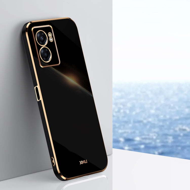 For OPPO A57 XINLI Straight Edge 6D Electroplate TPU Phone Case(Black)